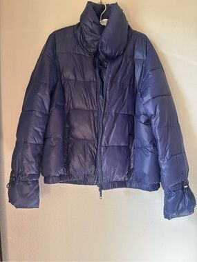 LOFT purple puff coat jacket